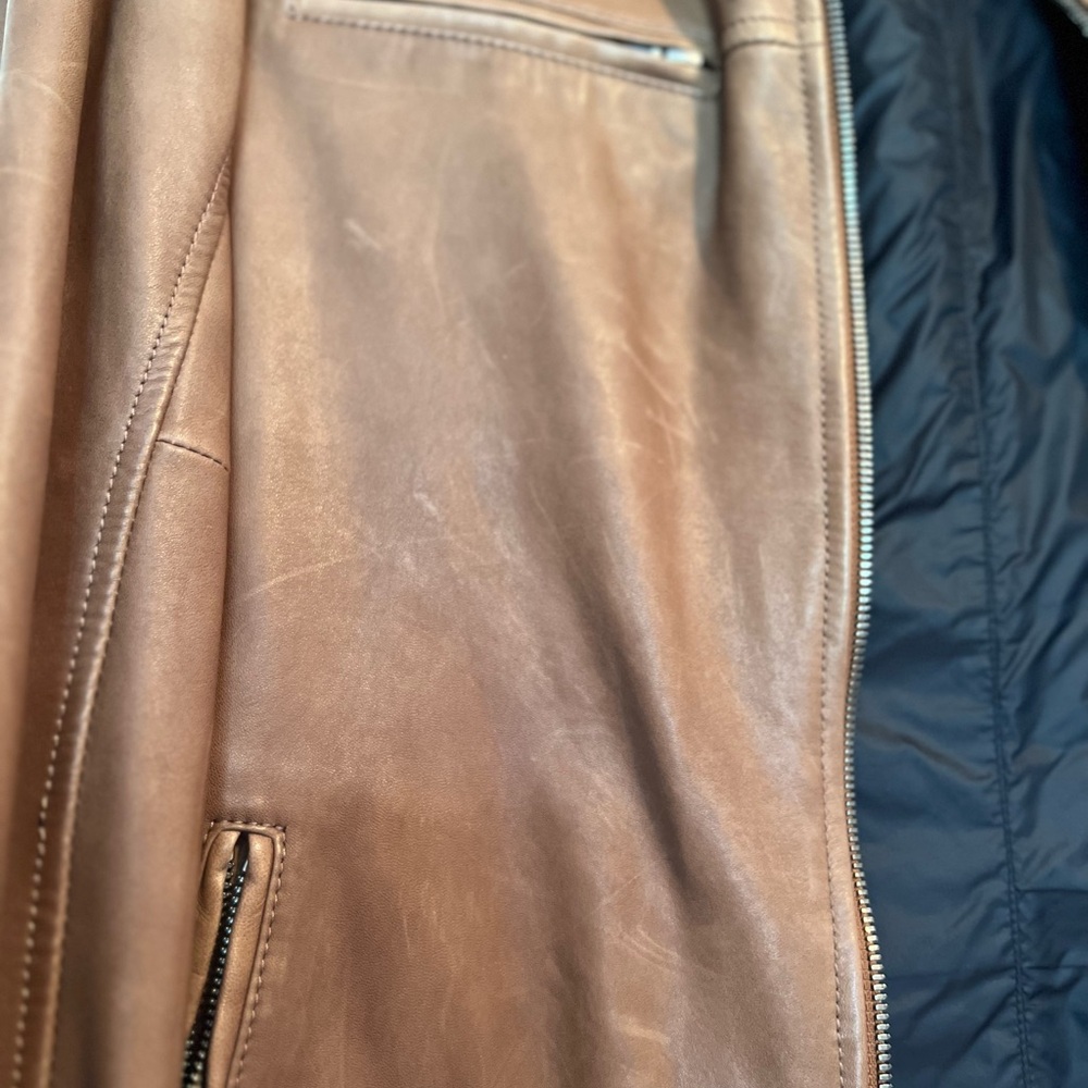 Brunello Cucinelli men’s 100% Leather Jacket size Large - Picture 10 of 16